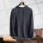 Fall Winter Men Hooded Cashmere Sweater - Image 6