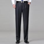 Mulberry Silk Men's Middle-aged Loose Straight Non-ironing Suit Pants