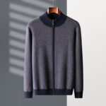 Cashmere Thickened Men's Half Turtleneck Zipper Knitted Cardigan - Image 6