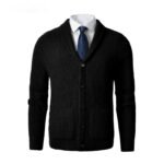 Business Casual Knitted Wool Cardigan For Men - Image 3