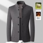 Men's Mid-length Stand Collar Double-faced Woolen Goods Wool Overcoat - Image 6