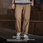 Workwear American Retro Khaki Jeans Maillard Straight Casual