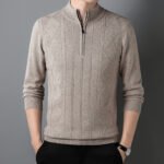 Half Zipper Thickening Thermal Head Cover Knitted Inner Match Woolen Sweater - Image 2