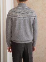 Wool Slim Fit Stand Collar Embroidery Warm Fashion Vintage Sweater - Image 5