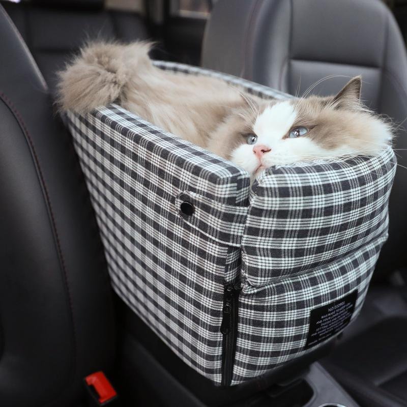 ac9cb6c1-a237-4c83-b4cb-6d108d5df618-1.jpg Portable Pet Dog Car Seat Central Control Nonslip Dog Carriers Safe Car Armrest Box Booster Kennel Bed For Small Cat Dog Travel - Image 1