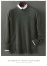 Round Neck Pullover Leisure Knitted Sweater For Men - Image 7