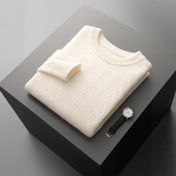 Men's Double-strand Thickened Jacquard Knitted Sweater Casual Business Warm