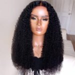 Density Long Kinky Curly Wig Lace Front Human Hair Fluffy - Image 5