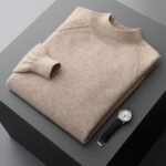 Half Turtleneck Cashmere Knitted Raglan Sleeve Sweater