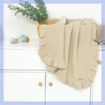 Knitted Baby Blankets Newborn Swaddle Wrap Ruffle - Image 3