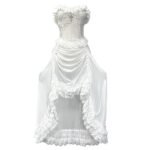 God's Redemption Chinese Style White Gothic Drawstring Mesh Dark Strap Dress Summer - Image 6