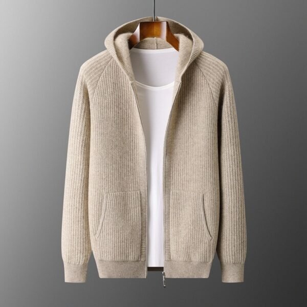 Hooded Cardigan Men's Thick Wool Jacket Loose Casual
