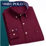 Middle-aged Men's Long Sleeve Pure Cotton Plaid Shirt - Image 7