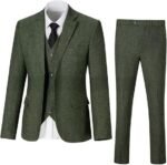 Men's Herringbone Pattern Slim Three Pieces Work Suit - Image 4