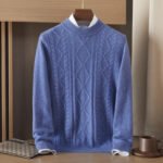 Men's Semi-high Diamond Bottoming Shirt Middle-aged Business Leisure Twisted Warm Sweater - Image 8