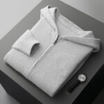 Men's Cashmere Cardigan Youth Casual Hooded Zipper Thickening Cardigan - Image 7
