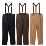 Men's Retro High Waist Double Breasted Casual Straight Pants - Image 8