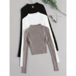 Layer 3pcs Set Stand Collar Ribbed Base Layer - Image 7