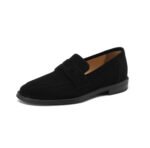 Women's Leather Flat Retro Slip-on Loafers - Image 3