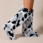 Flat Heel High-top Warm Winter Long Tube Fur Boots - Image 10
