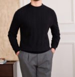Cotton Round Neck Long Sleeves Bottoming Sweater - Image 2
