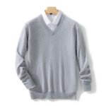 Men's Solid Color Plus Size Winter Bottoming Knitted Sweater - Image 2