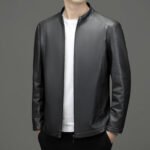 Men's Business Fleece Padded Casual Leather Jacket - Image 2