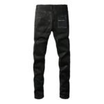 Foreign Trade Trend New Purple Black Slim Fit Button Jeans - Image 3