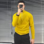 Men's Fall And Winter Inner Wear Half Zipper Bottoming Sweater