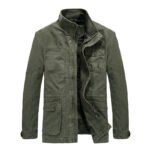 Men's Mid-length Loose Cotton Washed Long-sleeved Jacket - Image 2