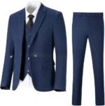 Men's Herringbone Pattern Slim Three Pieces Work Suit - Image 6
