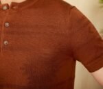 Knitted Henley Shirt American Retro Slim-fit Short Sleeve - Image 9