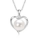 Natural Freshwater Pearl Heart Pendant Female S925 Sterling Silver Light Luxury - Image 2