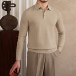 Slim-fit Cashmere Knitwear Lapel Long-sleeved T-shirt Casual Polo Shirt - Image 4