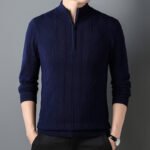 Half Zipper Thickening Thermal Head Cover Knitted Inner Match Woolen Sweater