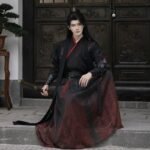 Martial Arts Embroidered Black And Red Costume Cosplay Costume