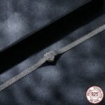 S925 Sterling Silver 1 Karat Moissanite Love Woven Bracelet - Image 3