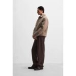 Men's Loose Wool Woven Lapel Long Sleeve Casual Jacket Coat - Image 3