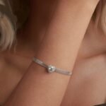 S925 Sterling Silver 1 Karat Moissanite Love Woven Bracelet - Image 2
