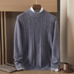 Men's Semi-high Diamond Bottoming Shirt Middle-aged Business Leisure Twisted Warm Sweater - Image 9
