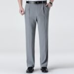 Mulberry Silk Men's Middle-aged Loose Straight Non-ironing Suit Pants - Image 4