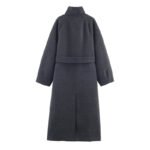 Women's Stand Collar Belt Overcoat Coat - Image 2