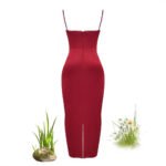 Ladies New Camisole Wine Red Evening Dress - Image 2