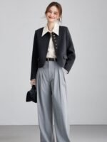 High Sense Short Temperamental Crew Neck Coat Women - Image 7