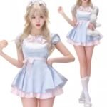 Priceless Moonlight Rococo Blue Dress With Butterfly Bow