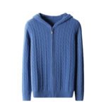 Men's Hooded Loose Long Sleeves Thick Twist Knitted Sweater - Image 5