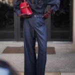 3D Floral Embellishments Shirt & High-Waisted Jeans Denim Set