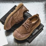 Casual Lace Up All Inclusive Birkenstock Men's Versatile Vintage Casual Leather Shoes - Image 4