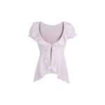 Apricot Knitted Sling Purple Knitted Cardigan Knitted Stitching Cake Dress - Image 6