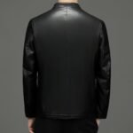 Men's Business Fleece Padded Casual Leather Jacket - Image 4